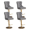 Contemporary Adjustable Thick Upholstered Swivel Counter Bar Stools