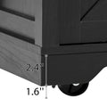 53.7-Inch Farmhouse Kitchen Island with Power Outlet, Featuring 2 Sliding Barn Doors and Drop Leaf Design