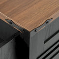 53.7-Inch Farmhouse Kitchen Island with Power Outlet, Featuring 2 Sliding Barn Doors and Drop Leaf Design