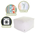 Majestic Home Goods Indoor Wales Poly/Linen Ottoman Pouf - 27" L x 27" W x 17" H