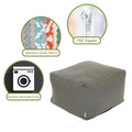 Majestic Home Goods Indoor Wales Poly/Linen Ottoman Pouf - 27" L x 27" W x 17" H