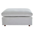 Commix Overstuffed Velvet Ottoman with Down Fill for Enhanced Comfort