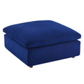 Commix Overstuffed Velvet Ottoman with Down Fill for Enhanced Comfort