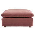 Commix Overstuffed Velvet Ottoman with Down Fill for Enhanced Comfort