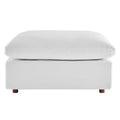 Commix Overstuffed Velvet Ottoman with Down Fill for Enhanced Comfort
