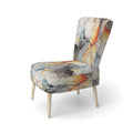 Designart Marble Serenity Gray Watercolor Waves Upholstered Accent Chair with Abstract Shapes
