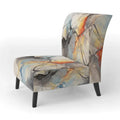 Designart Marble Serenity Gray Watercolor Waves Upholstered Accent Chair with Abstract Shapes
