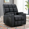 Manual Rocking Recliner Chair Featuring Massage Function and Cup Holders
