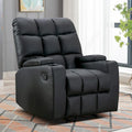 Manual Rocking Recliner Chair Featuring Massage Function and Cup Holders