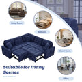 L-Shaped Pull-Out Sleeper Sofa with Wheels, USB Charging Ports, and Power Outlets
