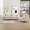 HOMEFUN Chenille Upholstered Loveseat and Armchair Set with Wooden Frame for Living Room