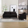 HOMEFUN Chenille Upholstered Loveseat and Armchair Set with Wooden Frame for Living Room