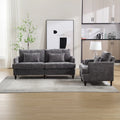 HOMEFUN Chenille Upholstered Loveseat and Armchair Set with Wooden Frame for Living Room