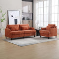 HOMEFUN Chenille Upholstered Loveseat and Armchair Set with Wooden Frame for Living Room