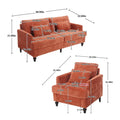 HOMEFUN Chenille Upholstered Loveseat and Armchair Set with Wooden Frame for Living Room