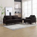 HOMEFUN Chenille Upholstered Loveseat and Armchair Set with Wooden Frame for Living Room