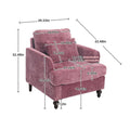 HOMEFUN Chenille Upholstered Loveseat and Armchair Set with Wooden Frame for Living Room