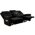 Authentic Leather Black Power Recliner Sofa Set: Loveseat and Recliner with Adjustable Headrest and Extendable Footrest