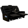Authentic Leather Black Power Recliner Sofa Set: Loveseat and Recliner with Adjustable Headrest and Extendable Footrest