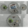 3-Tier Round Glass Coffee Table with 360-Degree Rotating Top