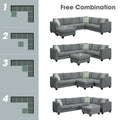 Versatile Reversible Sectional Sofa with Ottoman - Flexible Combination Module