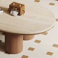 48-Inch Contemporary Cloud-Shaped Coffee Table with Matte Stone Top