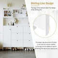 Elegant Hall Tree Shoe Cabinet with Storage Shelf, 6 Flip Drawers, Tempered Glass Doors, and 4 Hooks
