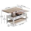 Moasis Farmhouse Lift-Top Coffee Table with Expandable Surface, Hidden Storage, and Shelf for Living Room