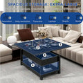 Moasis Farmhouse Lift-Top Coffee Table with Expandable Surface, Hidden Storage, and Shelf for Living Room