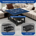 Moasis Farmhouse Lift-Top Coffee Table with Expandable Surface, Hidden Storage, and Shelf for Living Room
