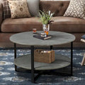 Two-Tier Round Coffee Table with Storage