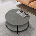 Two-Tier Round Coffee Table with Storage