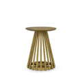 15.75-Inch Round Solid Wood Coffee Table - Minimalist End Table for Living Room