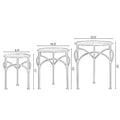 Set of 3 Decorative Gold Metal Round Plant Stands with Modern White Marble Top - Stylish End Side Tables