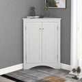 Freestanding Corner Triangle Bathroom Storage Cabinet with Adjustable Shelves - Versatile Accent Cabinet for Living Room