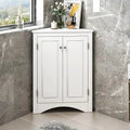 Freestanding Corner Triangle Bathroom Storage Cabinet with Adjustable Shelves - Versatile Accent Cabinet for Living Room