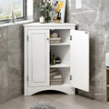 Freestanding Corner Triangle Bathroom Storage Cabinet with Adjustable Shelves - Versatile Accent Cabinet for Living Room