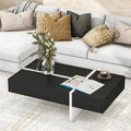 Contemporary Rectangular Coffee Table for Living Room - High Gloss Finish Cocktail Table, Ideal Centerpiece for Sofas