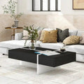 Contemporary Rectangular Coffee Table for Living Room - High Gloss Finish Cocktail Table, Ideal Centerpiece for Sofas