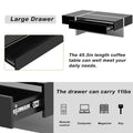 Contemporary Rectangular Coffee Table for Living Room - High Gloss Finish Cocktail Table, Ideal Centerpiece for Sofas