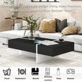 Contemporary Rectangular Coffee Table for Living Room - High Gloss Finish Cocktail Table, Ideal Centerpiece for Sofas