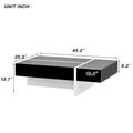 Contemporary Rectangular Coffee Table for Living Room - High Gloss Finish Cocktail Table, Ideal Centerpiece for Sofas