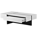 Contemporary Rectangular Coffee Table for Living Room - High Gloss Finish Cocktail Table, Ideal Centerpiece for Sofas