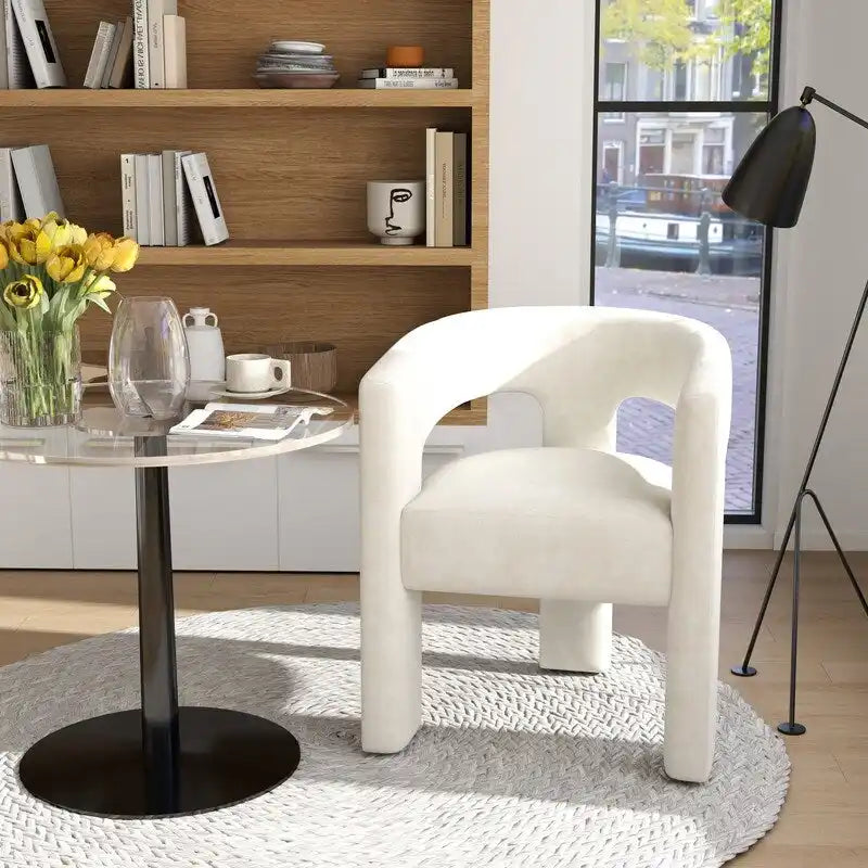 SEYNAR Contemporary Glam Velvet Dining Chair with Open-Back Design