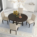 5-Piece Round Extendable Dining Set with Chairs