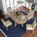 5-Piece Round Extendable Dining Set with Chairs
