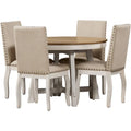 5-Piece Round Extendable Dining Set with Chairs