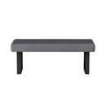 Gray Fabric Bench with Sturdy Steel Legs