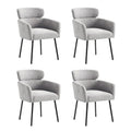 Set of 4 Amos Modern Boucle Dining Chairs with Adjustable Feet by HULALA HOME