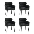 Set of 4 Amos Modern Boucle Dining Chairs with Adjustable Feet by HULALA HOME